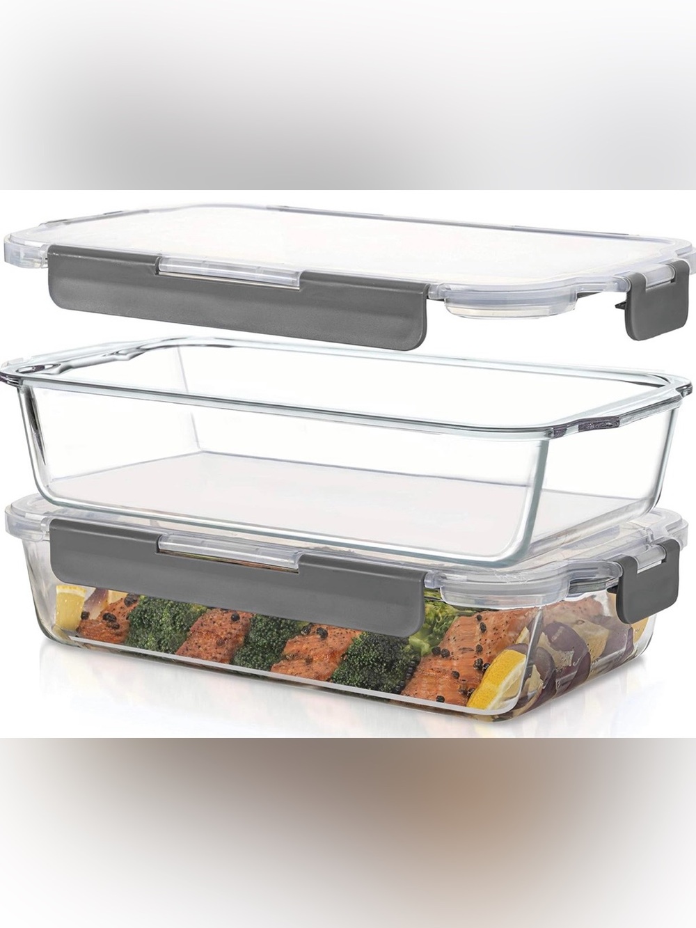 Set of 2 large glass baking dishes